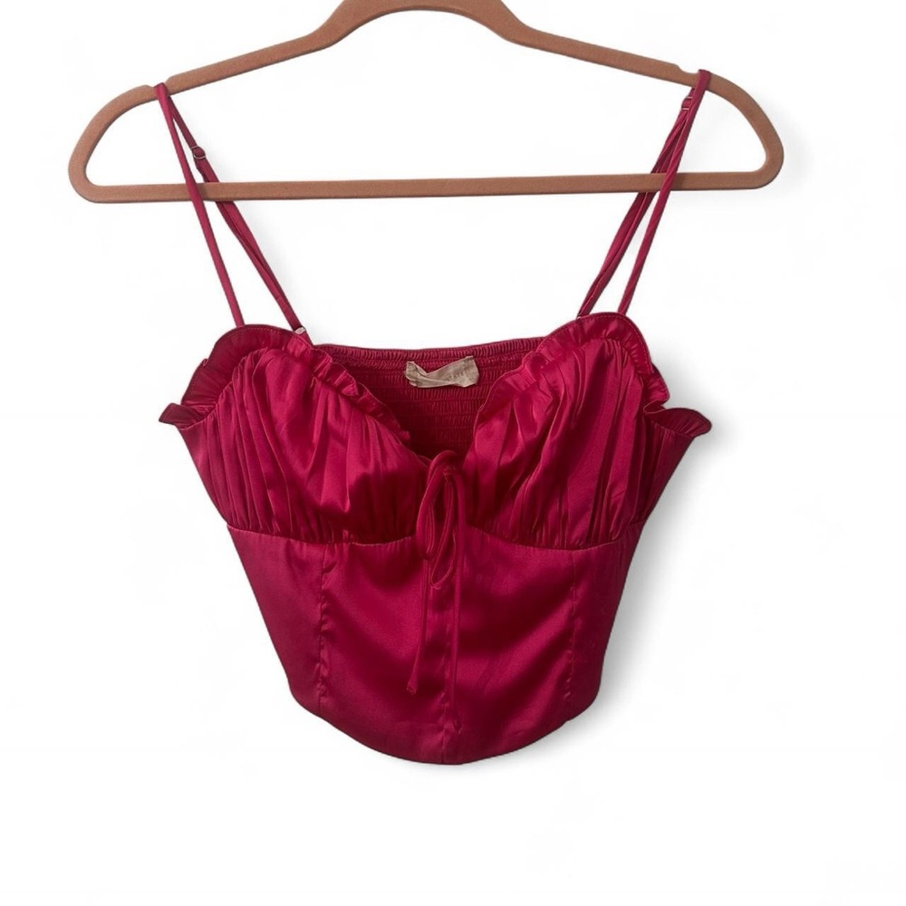 Satin Pink Bustier Top